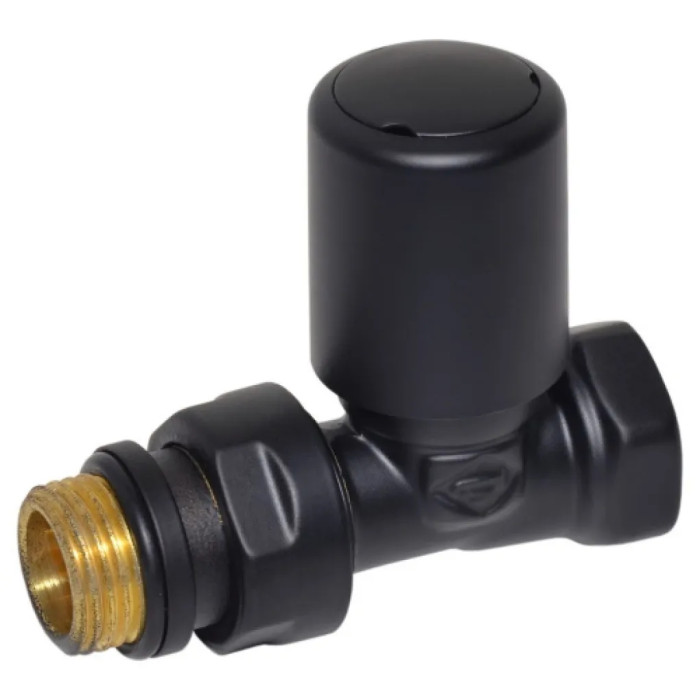 Кран радіаторний прямий BLACK MATTE Ø1/2″ FIRST Carlo Poletti Srl (V140710EFS9005O)