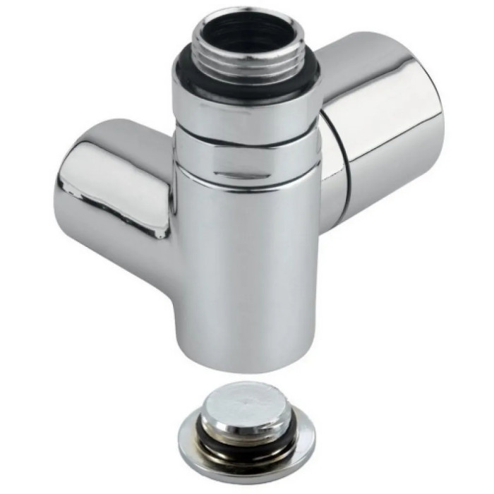 Кран-термостат трьохосьовий ХРОМ Ø1/2″ SX (лівий) COMBI CORNER (підкл. тену) Carlo Poletti Srl (V130310BSX)