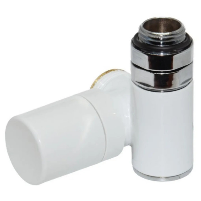 Кран-термостат трехосевой БЕЛЫЙ Ø1/2″x3/4″ DX (правый) COMBI CORNER (подкл. тену) Carlo Poletti Srl (V130112EDX)