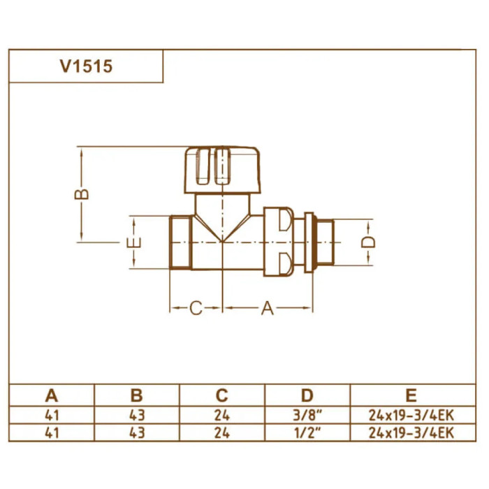 Термоклапан прямой BLACK MATTE Ø1/2″ х 24-19 COMPACT-THERMO-V1 (V151511EFS9005O)