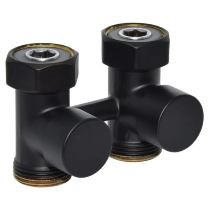 Кран нижнего подключения FIRST PIASTRE BLACK MATTE прямой Ø3/4″ F x 3/4″ EK Carlo Poletti Srl (V72512EFS9005O)