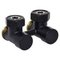 Кран нижнього підключення FIRST PIASTRE BLACK MATTE кутовий Ø3/4″ F x 3/4″ EK Carlo Poletti Srl (V72112EFS9005O)
