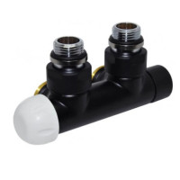 Вузол термостатичний TWIN THERMO BLACK MATTE кут. Ø1/2″ З x 3/4″ EK 50 мм ЛІВИЙ Carlo Poletti Srl (V37110EFS9005OSBSX)
