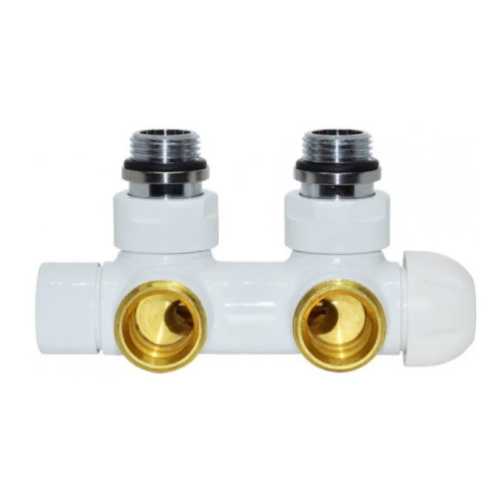 Вузел термостатичний TWIN THERMO БІЛИЙ кутовий ЛІВИЙ Ø1/2″ З x 3/4″ EK 50 мм Carlo Poletti Srl (V37110EFSBSX)