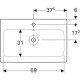 Geberit 12407Geberit 5000 iCon Умивальник 75 см, з 1 отв.під зміш., з переливом, колір білий глянець