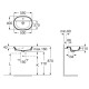 GAP умывальник 55*40см, встроенный, овальный, с отверстием под смеситель, ROCA