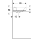 Geberit 500.222.01.1 Smyle Square Раковина 45см, з 1 отв.під зміш., з асиметричним переливом, колір білий глянець