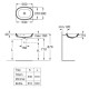 GAP умивальник 55*39см, вбуд., овальний, без отвору пiд змiшувач, ROCA