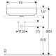 Geberit 500.771.01.2 VariForm Умивальник овальний, вставний на стільницю, 55х40см, без отвору, без перелива, білий