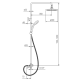 DIOS система душова (без змішувача, верхній душ 200 мм ABS коло, ручний душ 100 мм 1 режим, шланг 150 см), cromo, VOLLE