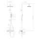 SISTEMA P система душова (термостат для ванни, верхній душ 246*170 мм ABS, ручний душ 53 мм 1 режим, темно-сірі лійки, шланг 160 см), cromo, VOLLE