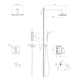 SISTEMA P система душова прихованого монтажу (термостат для ванни,верх.душ 246*170мм ABS,руч.душ 53мм 1 режим,темно-сірі лійки,вилив,шланг160см),cromo, VOLLE