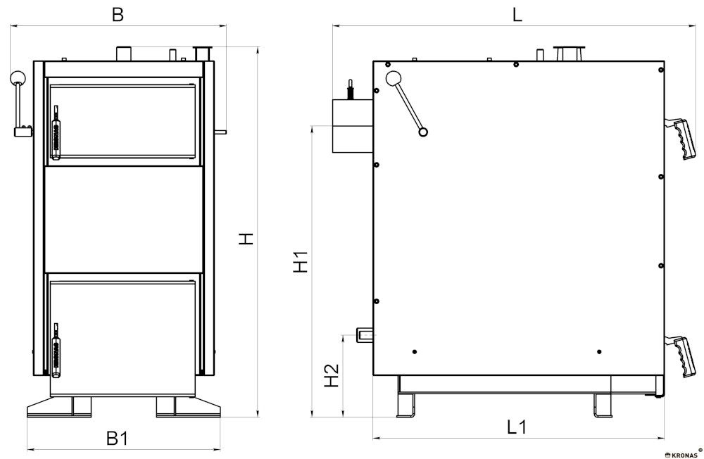 Габарити котла Кронас Джет