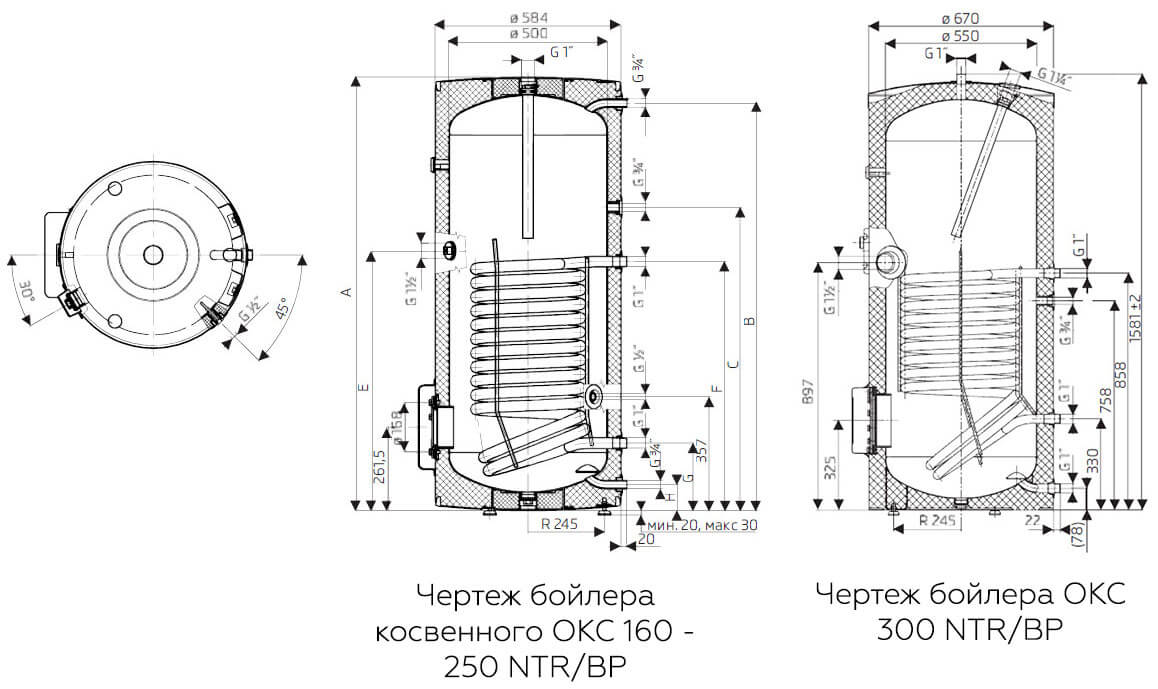 bojлер kosvenny okc ntr bpchertezh