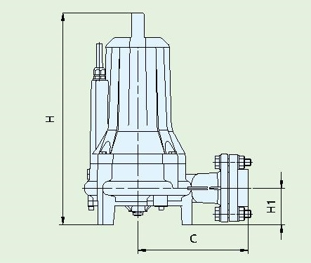 габариты канализационного насоса с режущим механизмом Speroni CUTTY 200 T