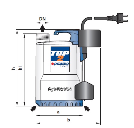 размеры насоса дренажного Pedrollo TOP2-GM