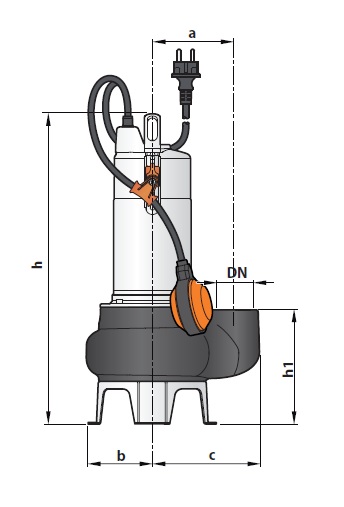 Погружной фекальный насос Pedrollo BCm15/50 габариты